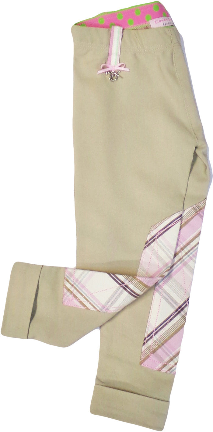 Tan Breeches w/ Classic Pink Plaid