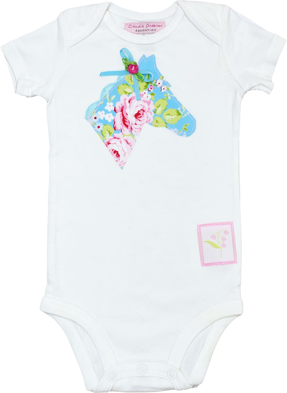 Bodysuit w/ Blue Summer Rose